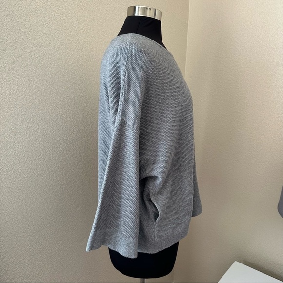 J. Jill Pure Cashmere Blend Boxy Waffle Knit Pull Over Sweater with Pockets - Picture 6 of 13